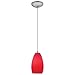 Champagne Brushed Steel 1-Light Indoor Pendant (28012-3C-BS/RED)