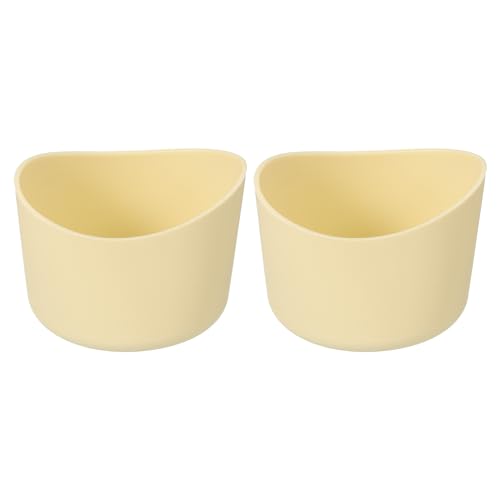 QUARKZMAN 2Pcs Housse de Protection en Silicone de 6 Cm pour Bouteille d'Eau de 12 à 24 Oz Couverture Antidérapante pour Fond de Bouteille Accessoires pour Tasse Forme Irrégulière Crème