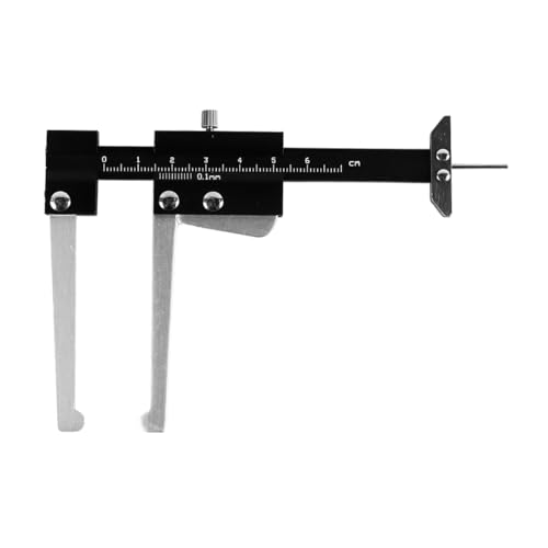 Laroal Calibrador de Profundidad de neumáticos de Disco de Freno de 0 a 60 mm, precisión de 0,1 mm, Herramienta de medición fraccionaria portátil