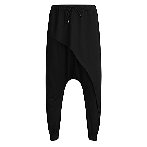 Mens Baggy Harem Pants Hip Hop Casual Stretch Joggers Pants Drawstring Chino Pant Solid Sweatpants Drop Crotch Trousers2