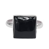 Meadows Sottile Gioielli 925 Sterling Onice Nera Gemma Misura Anello 9 US 4.06 G