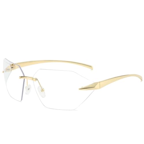 Lunettes de soleil protection UV400 en métal style punk irrégulier pour femme homme