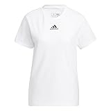  adidas Women\'s Fresh BOS Short Sleeve T-Shirt - Relaxed Fit Wide Crew Neck Lightweight 100% Cotton (Large, White)