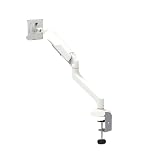 WYSJKJGH Pneumatic arm single-arm monitor stand, 10-32 inch height adjustable(White)