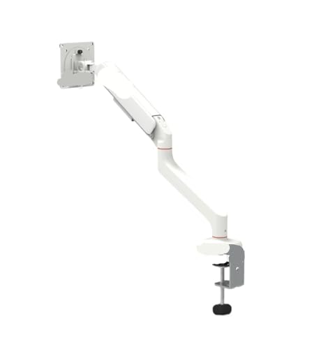 Support moniteur bras pneumatique blanc de 10 à 32 pouces orientable et inclinable pour écran PC