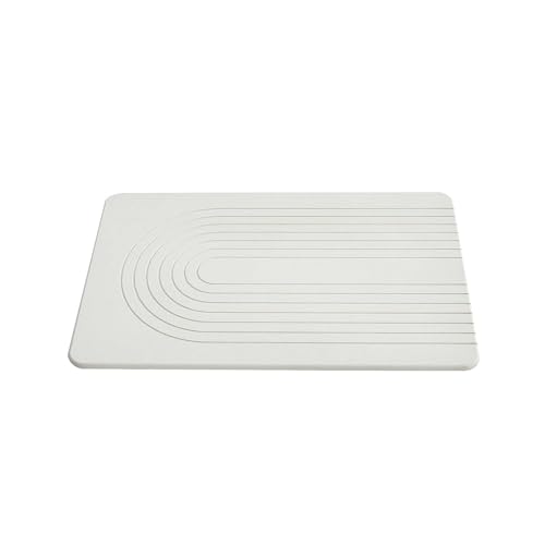Bath Stone Mat 60390.9cm Quick Dry Non-Slip Water Absorbent Bathroom Mat Eco-Friendly Classic Striped Design European Simple Style (CREAM)