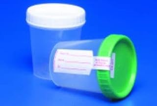 Kendall 8889207026 Polypropylene General Purpose Specimen Container with Seal and Green Cap, Sterile, 4 oz Capacity, Individually Wrapped, Translucent (Case of 100)