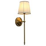 JIMUBEAM Wall Sconce Lighting Pleated Beige White Gauze Fabric Boho Decor, Industrial Vintage Bedside Nightstand Light Wall Mounted Lamp Fixture for Hallway Living Room Vanity Bathroom