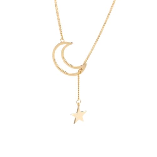 Collier chaîne de clavicule étoile lune pour femmes - Un lien céleste unique
