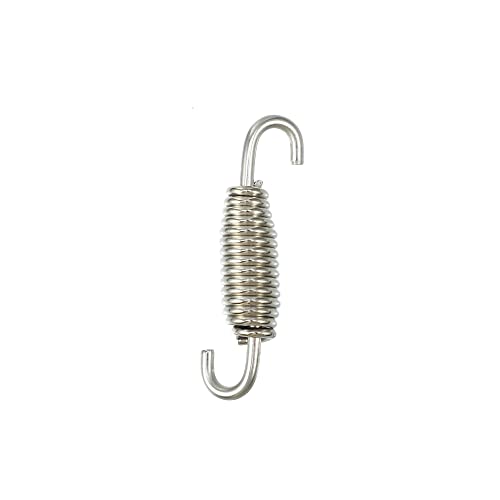 Image of X AUTOHAUX 4 Set 55mm 2.17 inch Motorcycle Exhaust Pipe Spring with U Shape Hooks Stainless Steel Silver Tone