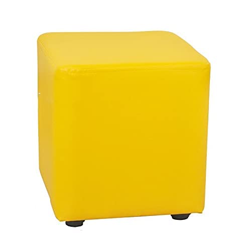 Tabouret en bois créatif jaune au design carré moderne