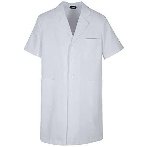 Momentos Santiamén Sager Herren-Bademantel mit kurzen Ärmeln und Druckknöpfen, Nickel, Weiß, Weiß XXL Cover