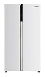 Corberó - Frigorífico Americano 442L | CFSBSH634NFW | No Frost | Inverter | Display en Puerta | Luz LED | 2 Cajones | Función ECO | Estantes de Cristal | Silver Trim | 39 dB | E. Energética E, Blanco