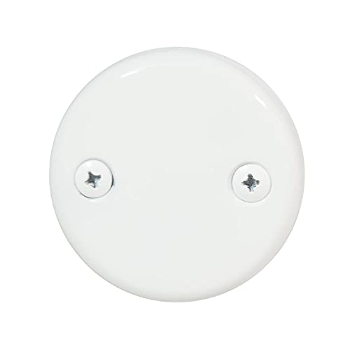 Westbrass A93-2-50 1-1/2\" Tip-Toe Bathtub Drain Plug Trim Set with Two-Hole Overflow Faceplate, Powder Coat White - Thumbnail 7