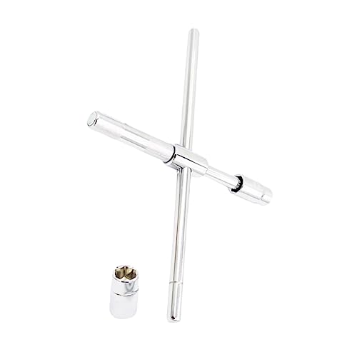 GRIRIW High-Strength Material 17/19/21/23mm Tire Spanner Car Cross Wrench Lug Nut Socket Wrench Compact Durable for Emergencies