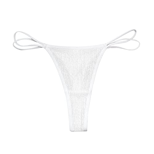 Cocila Bragas Mujer Algodón Elástico Culotte Cintura Alta Ropa Interior De Encaje para Bikini Panty Ladies Sexy Briefs Sujetadores Aros Baratos (White, M) Algodon 100% Unno Rojas Altas Sin