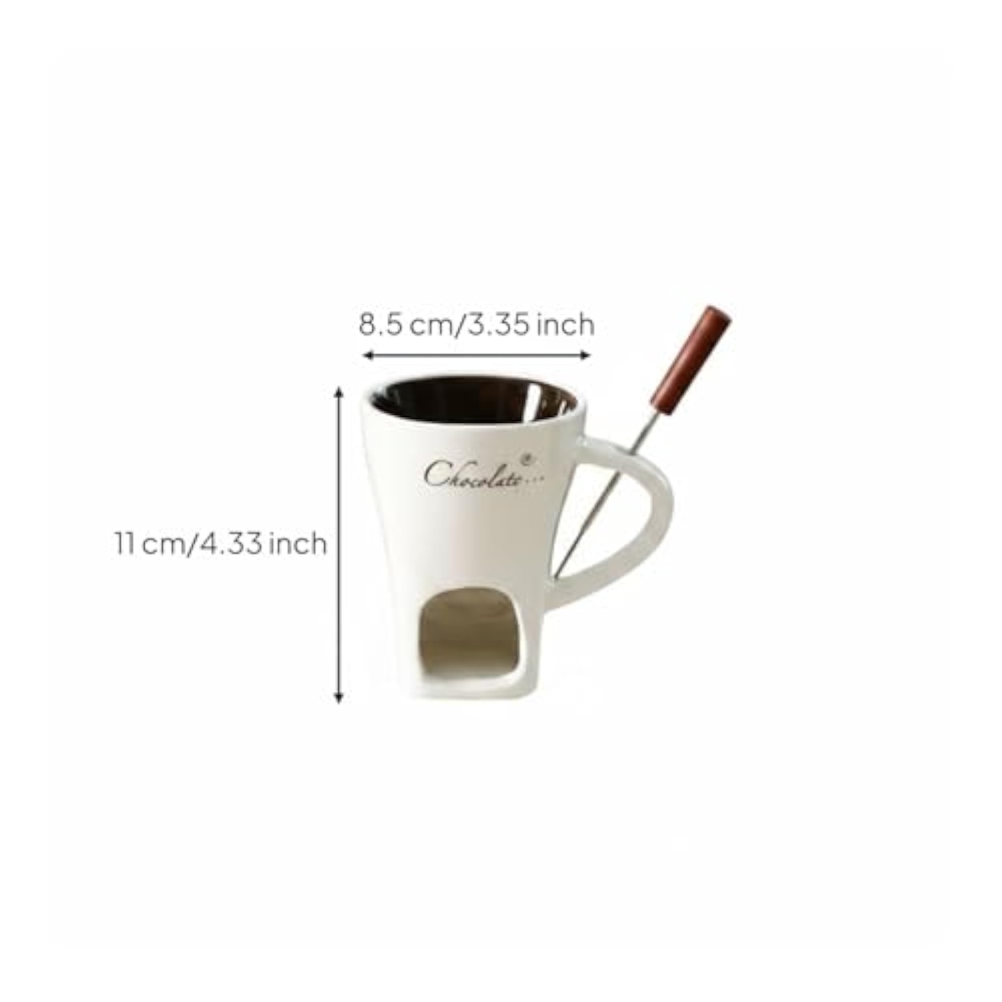 Ceramic Heart Pattern Fondue Set for Couples, Gift