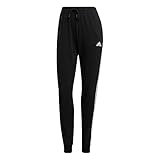 adidas Women's Standard Essentials 3-Stripes Pants, Black/White, 4X