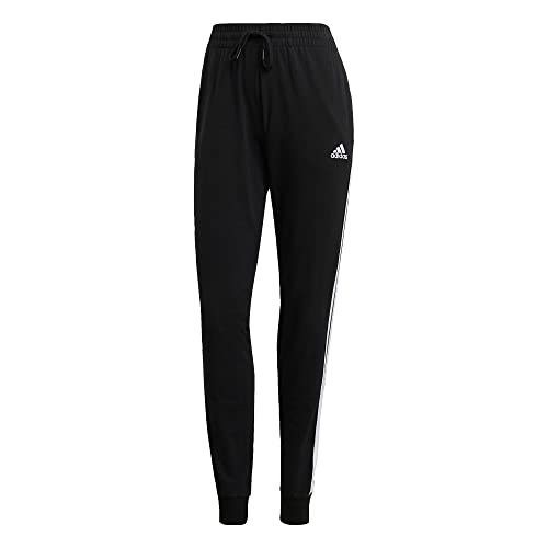 adidas Women's Essentials Single Jersey 3-Stripes Pants, Black/White, Small by adidas - Used condition - US$31.75
