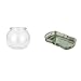 Baoblaze Transparent Small Fish Tank Tray for Small Fish Ornament Aquarium Bowl Vase Table Office Food Serving Bathroom Vanity Fruit Cafe Cafeteria