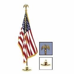 Fringed Nylon US flag kit, superb quality (3 ft. x 5 ft.flag / 8 ft. x 1-1/4 in. pole)