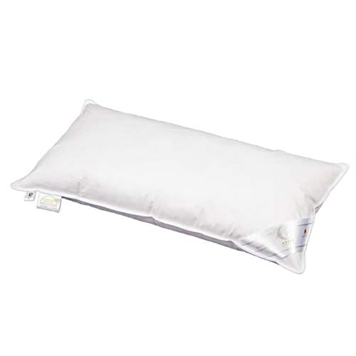 Böhmerwald KIDS Kopfkissen, allergikergeeignet, 90% Daunen / 10% Federn, Füllgewicht: 60gr., Flachkissen, Größe: 40x60 cm, OEKO-TEX ® STANDARD 100 6 MOON Luxury Gänsefeder Kopfkissen Kissen 90% Feder 10% Daune deutsches Qualitätsprodukt Traumpass Zertifiziert (40x80 500g mittel)
