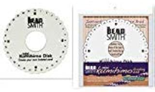 2 Beadsmith Mini Kumihimo Braiding Disks. 4.25 inch Diameter, 3/8 inch Thick, 35mm Center Hole, 32 Slots, Foam Disks with ...