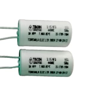 Image of True light (Tibcon) Capacitor for Ceiling Fan 3.15 MFD increasing fan speed,condenser 2 pcs white