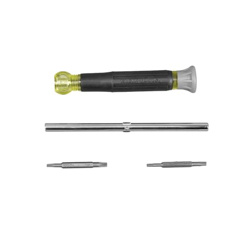 Image of Klein Tools 32585 Multi-bit Precision Screwdriver Set, 4-in-1 Electronics Screwdriver with Industrial Strength TORX Bits, Spin Top