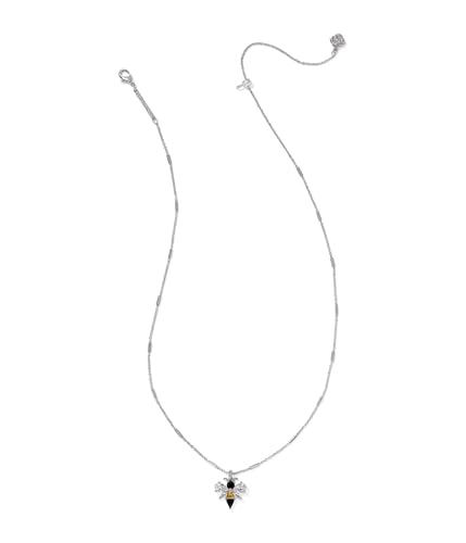 Kendra Scott Womens Bee Short Pendant Necklace Silver Black - Yellow Mix One Size One Size2