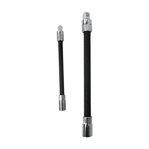 2Pc Flexible Socket Extension Socket 6" Long 1/4" And 8" Long 3/8" Drive Flexible Socket Extension Rod Adapter Metal Shaft Adapter Ratchet Wrench Spring Extension Rod #TOP7