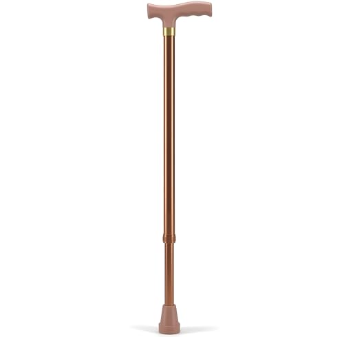 Image of MCP Jindal Premium Height Adjustable Walking Stick Aluminium Cane Hand Stick Trekking Support Stick for Men, Women & Old People (Brown)