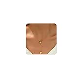 Kyazeo Lariat Necklace for Women 18K Gold Plated Dainty Long Pendant Necklaces Simple Gold Heart Drop Y Necklace Trendy Minimalist Jewelry
