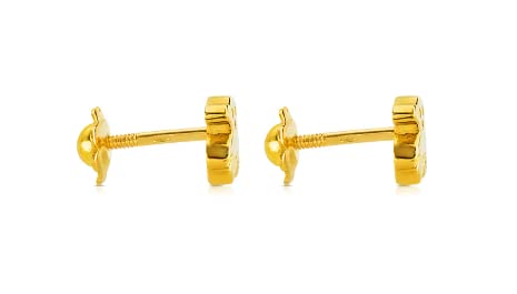 TOUS Pendientes de Metal Precioso para Mujer con Motivo Oso de 0.5cm y Cierre Presión, Fino y Elegante, Colección Puppies