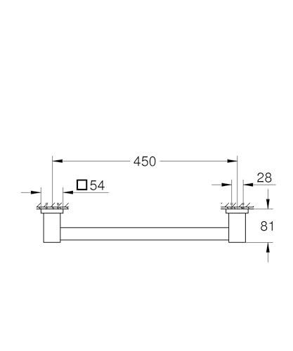 GROHE Start Cube Grip Bar, Bathroom Wall Mounted Bathtub or Shower Handle (Metal Material, Concealed Fastening - Image 4