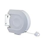 ST-262-RETRACTABLE-CLOTHE15M Metaltex Single Line 15 m Outdoor Retractable Washing Line, White, 957