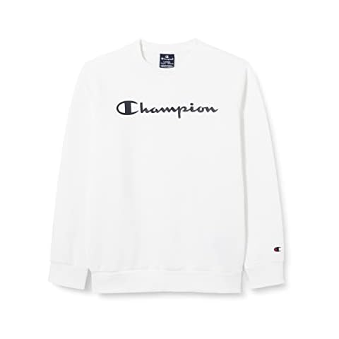 Sudadera Champion Legacy- Classic Logo Crewneck para Niños, Blanco Cover