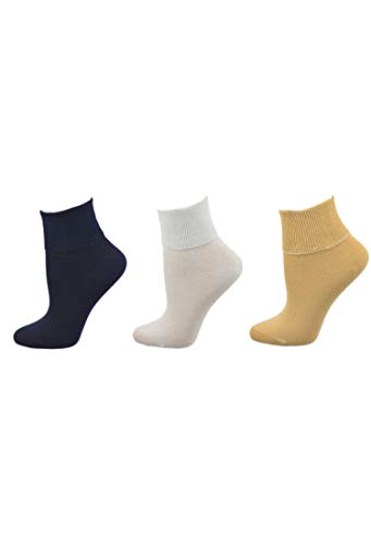 Image of Sierra Socks Women's Cotton Diabetic Ankle Socks, 3 Pair