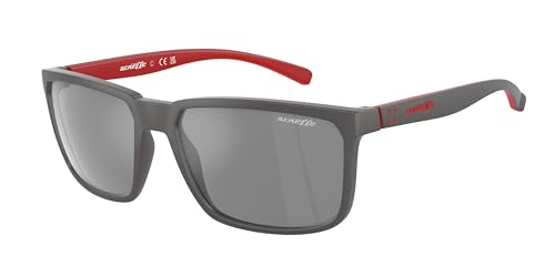 ARNETTE Stripe AN4251 25736G 58MM Matte Grey/Grey Mirror Silver Square Sunglasses for Men for Women +Bundle with Accessory Eyewear Kit
