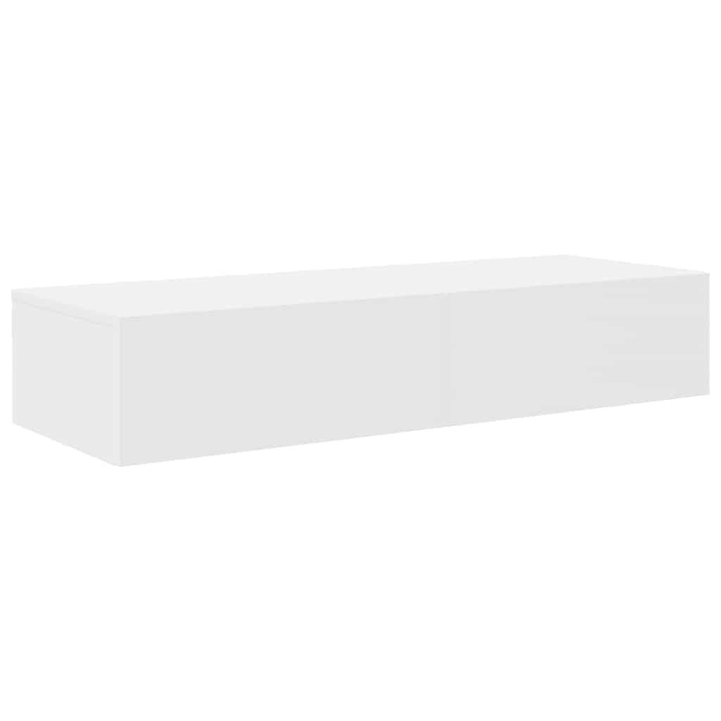 vidaXL Wall Shelf with Drawers White 100x36x19 cm Engineered Wood, wall shelf with cabinet, wall mounted storage cabinet, wall storage unit