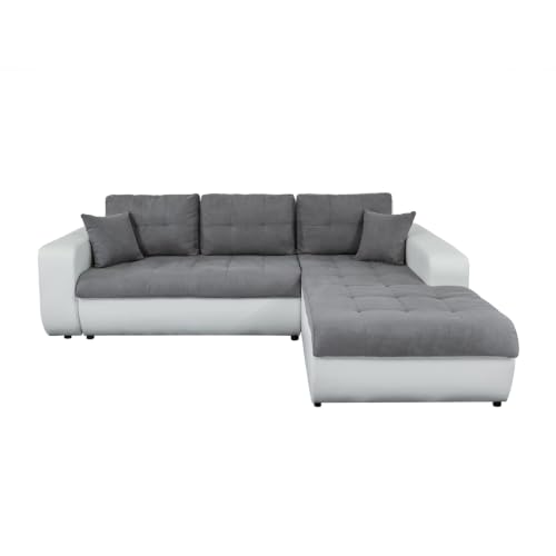 LOUNGITUDE - Suzie - Canapé d'angle - Convertible - 4 Places - Revêtement capitonné -...