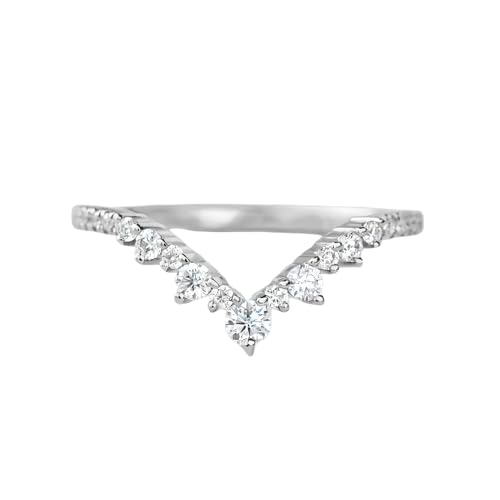 YDD Moissanite Wedding Band S925 10K 14K 18K Gold Vintage Inspired V Shaped Wedding Band Unique Wedding Rings for Women Free Engraving4