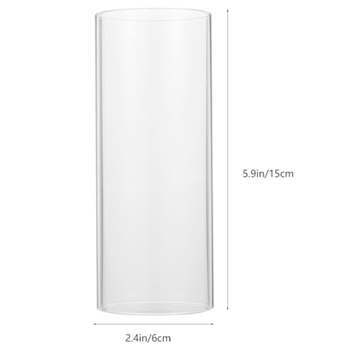 Ciieeo 2個透明ガラス製防風蜡烛罩 直筒型キャンドルシェード おしゃれな [2]