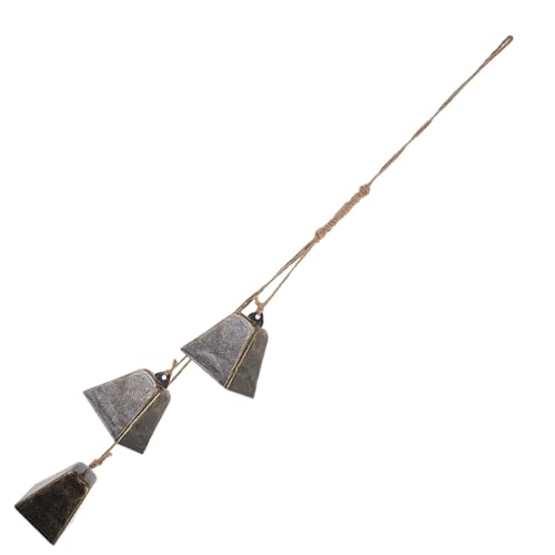 Healeved Cloche à Vache Vintage en Métal Cuivre Vert Clochette Suspendue Rustique en Fer Décoration Intérieure et Extérieure pour Fête Ornement Décoratif Unique 1 Pièce