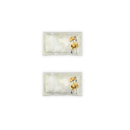 Image of DDECOR - Bella 100% Cotton Double Bedsheet with 2 Pillow Covers, King Size, Yellow
