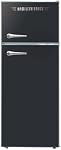 HAMILTON BEACH 2 Door Apartment Size Refrigerator with Freezer, 7.5 cu. ft, Retro Black