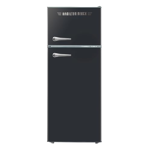 HAMILTON BEACH 2 Door Apartment Size Refrigerator with Freezer, 7.5 cu. ft, Retro Black on Fridge.com