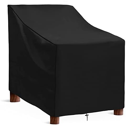 Outdoor Chair Covers Patio Chair Cover Waterproof Durable Stacking Outdoor Chair Cover 35x35x47/35 Inch Outdoor Furniture Covers Stackable Patio Chairs Highback Chair Cover Protector Black Cover