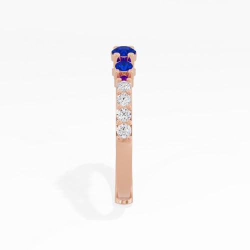 Image of U ARE 925 Sterling Silver 18K Gold and Rose Gold Plated Sparkling Three-Stone Ring | Gift for Women and Girls | With Certificate of Authenticity and 925 Stamp