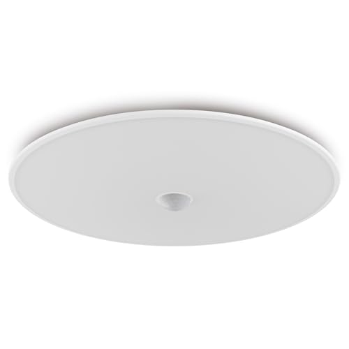 Oktaplex Orta Deckenlampe mit Bewegungsmelder 360 Grad Lampe flach LED warmweiß IP54 26cm Deckenleuchte Außen Balkon und Terrasse